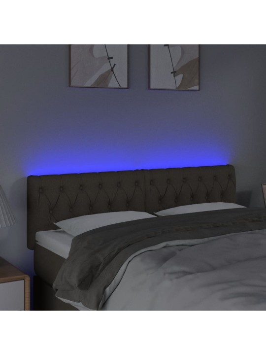 Čelo postele s LED taupe 160 x 7 x 78/88 cm textil