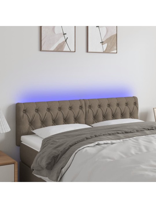 Čelo postele s LED taupe 160 x 7 x 78/88 cm textil