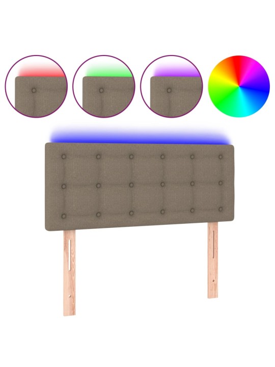 Čelo postele s LED taupe 80 x 5 x 78/88 cm textil