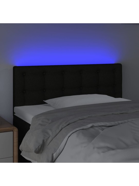 Čelo postele s LED černé 100x5x78/88 cm textil
