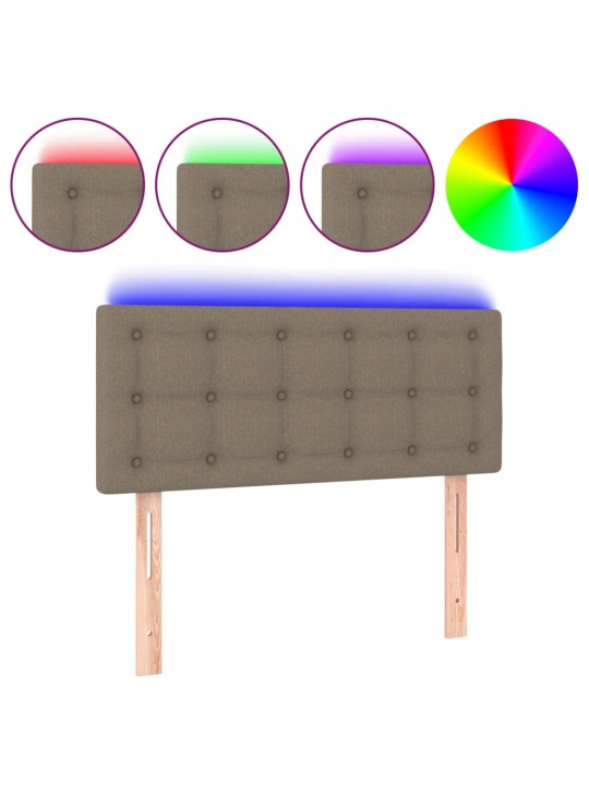 Čelo postele s LED taupe 100x5x78/88 cm textil