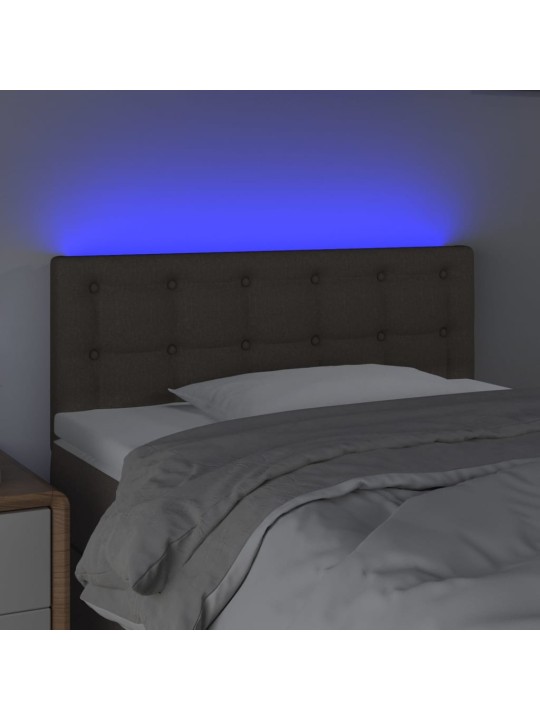 Čelo postele s LED taupe 100x5x78/88 cm textil