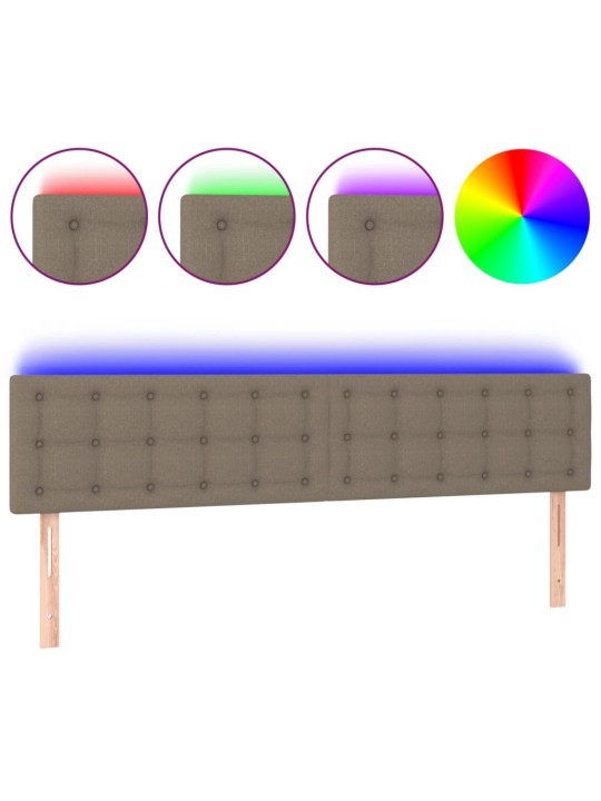 Čelo postele s LED taupe 160x5x78/88 cm textil