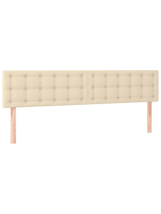 Čelo postele s led krémové 160x5x78/88 cm textil