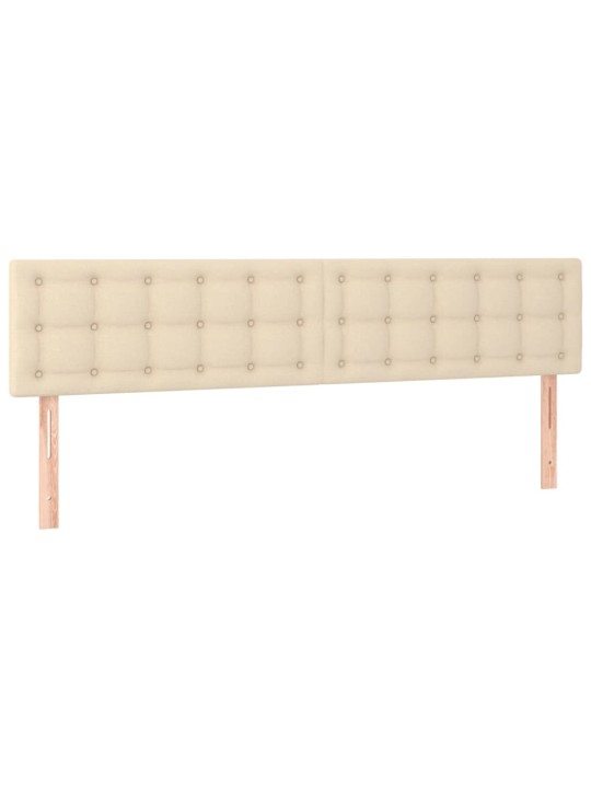 Čelo postele s led krémové 200x5x78/88 cm textil