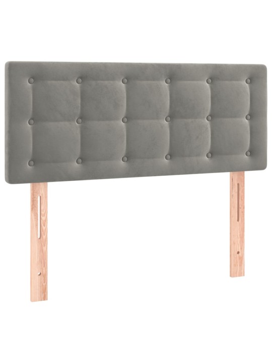 Čelo postele s LED světle šedé 80 x 5 x 78/88 cm samet