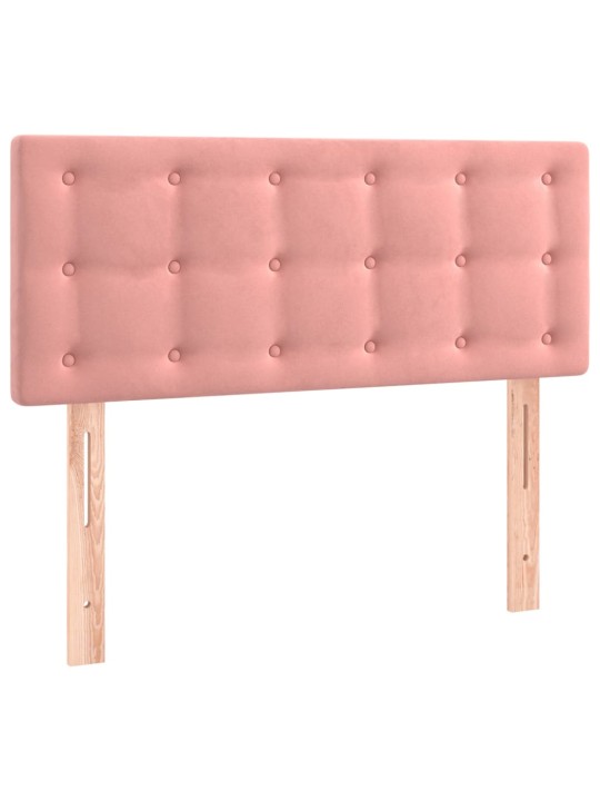 Čelo postele s LED růžové 80 x 5 x 78/88 cm samet