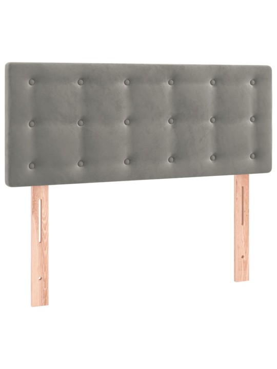 Čelo postele s LED světle šedé 100 x 5 x 78/88 cm samet
