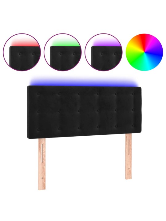 Čelo postele s LED černé 100x5x78/88 cm samet