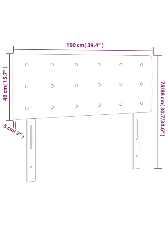 Čelo postele s led růžové 100x5x78/88 cm samet