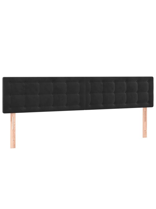 Čelo postele s LED černé 160x5x78/88 cm samet