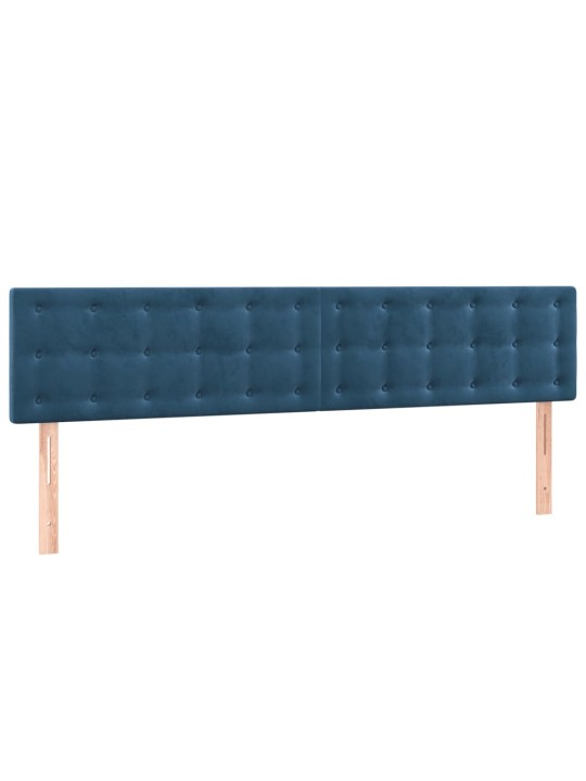 Čelo postele s led tmavě modré 160x5x78/88 cm samet