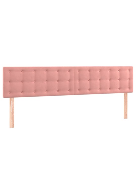 Čelo postele s LED růžové 180x5x78/88 cm samet