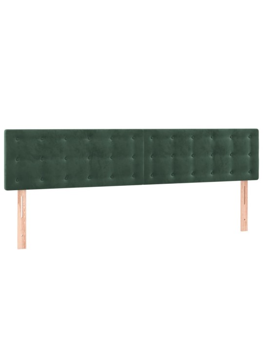 Čelo postele s led tmavě zelené 200x5x78/88 cm samet