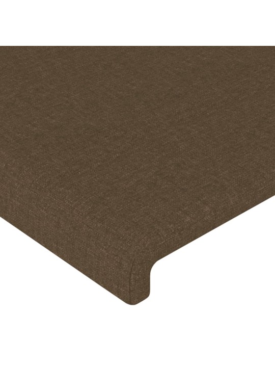 Čelo postele s LED tmavě hnědé 100x5x118/128 cm textil