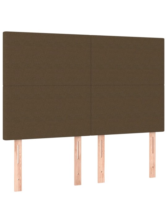 Čelo postele s led tmavě hnědé 144x5x118/128 cm textil