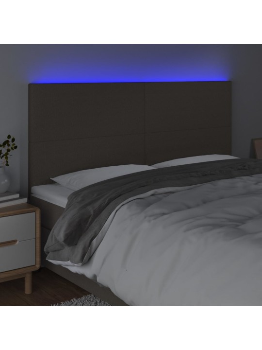 Čelo postele s LED taupe 160x5x118/128 cm textil