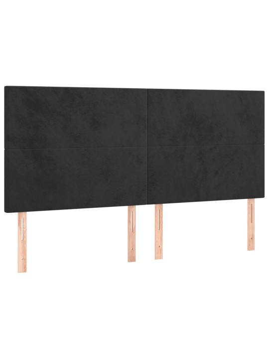Čelo postele s LED černé 160x5x118/128 cm samet