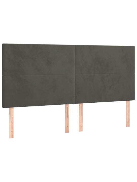 Čelo postele s LED tmavě šedé 200x5x118/128 cm samet