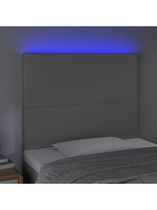 Čelo postele s LED šedé 90x5x118/128 cm umělá kůže
