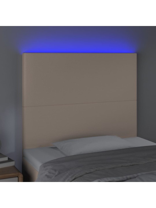 Čelo postele s led cappuccino 90x5x118/128 cm umělá kůže