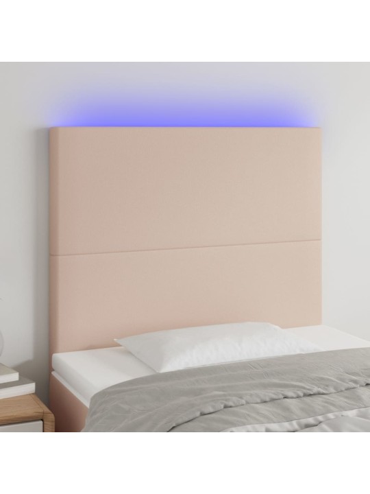 Čelo postele s led cappuccino 90x5x118/128 cm umělá kůže