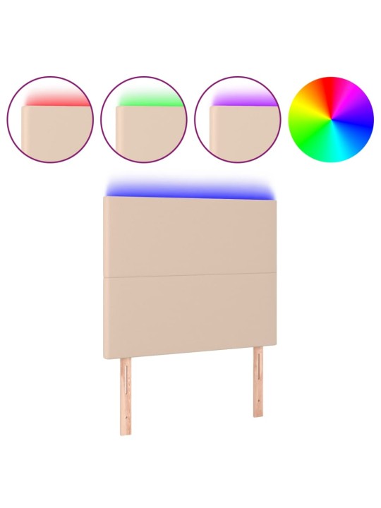 Čelo postele s LED cappuccino 100x5x118/128 cm umělá kůže