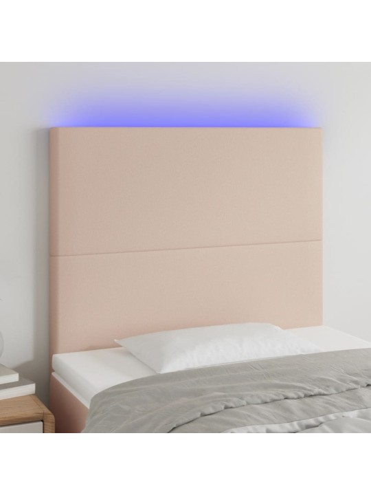 Čelo postele s LED cappuccino 100x5x118/128 cm umělá kůže