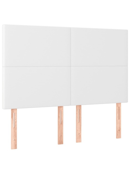 Čelo postele s LED bílé 144x5x118/128 cm umělá kůže