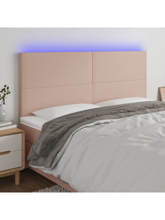 Čelo postele s led cappuccino 180x5x118/128 cm umělá kůže