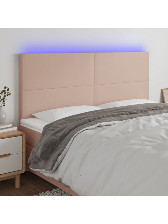 Čelo postele s led cappuccino 200x5x118/128 cm umělá kůže