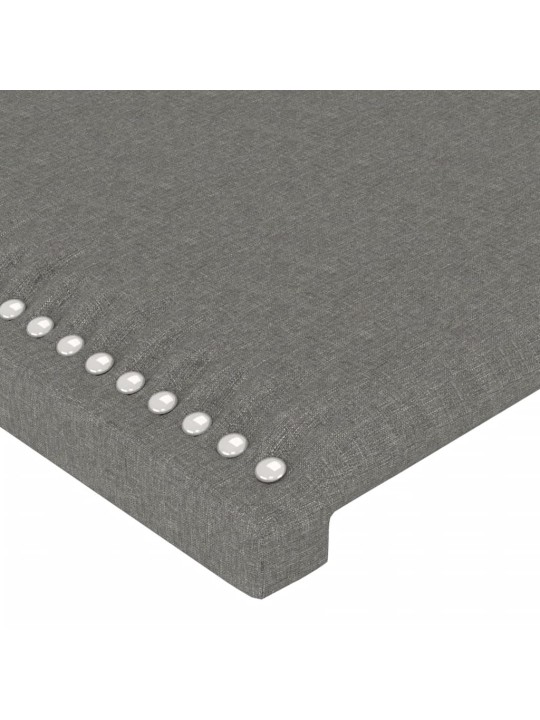 Čelo postele s LED tmavě šedé 100x5x118/128 cm textil
