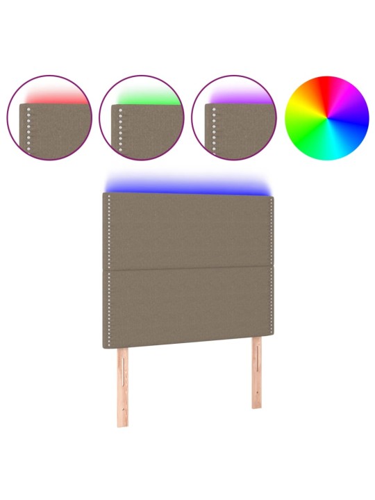 Čelo postele s LED taupe 100x5x118/128 cm textil