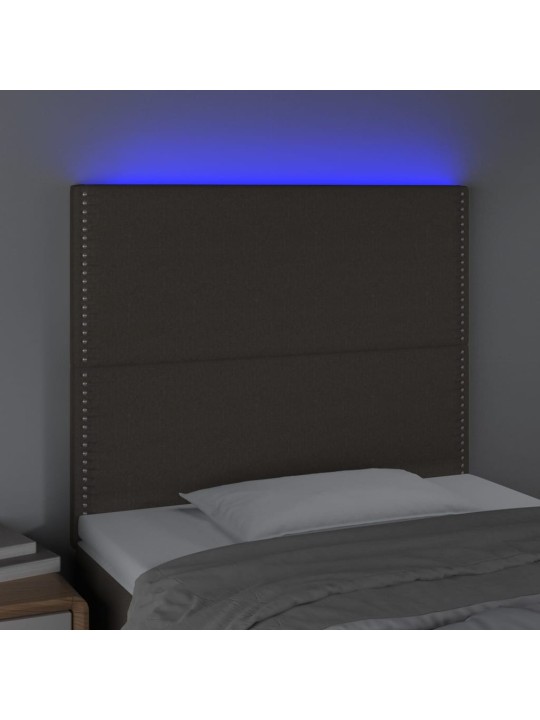 Čelo postele s LED taupe 100x5x118/128 cm textil