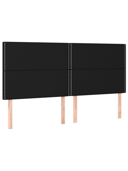 Čelo postele s LED černé 180x5x118/128 cm textil