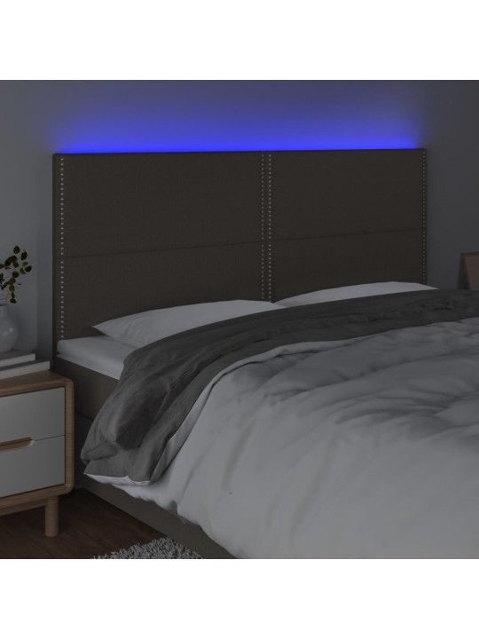 Čelo postele s LED taupe 180x5x118/128 cm textil