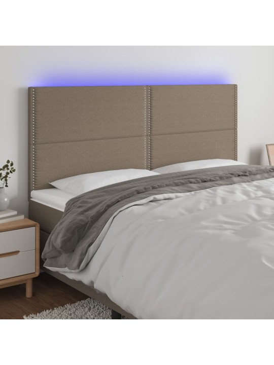 Čelo postele s LED taupe 180x5x118/128 cm textil