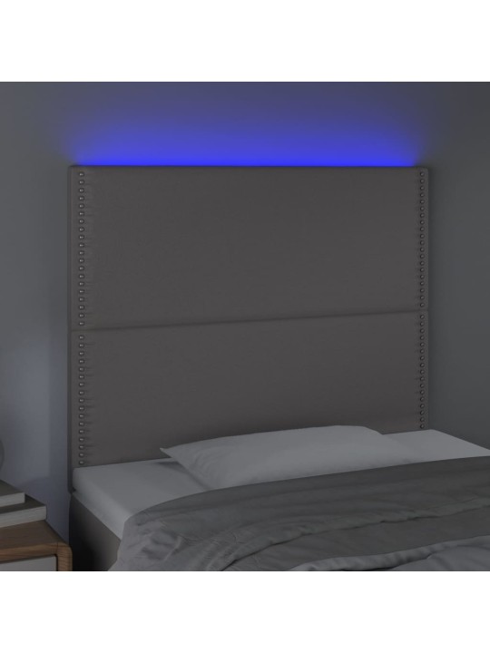 Čelo postele s LED šedé 80x5x118/128 cm umělá kůže