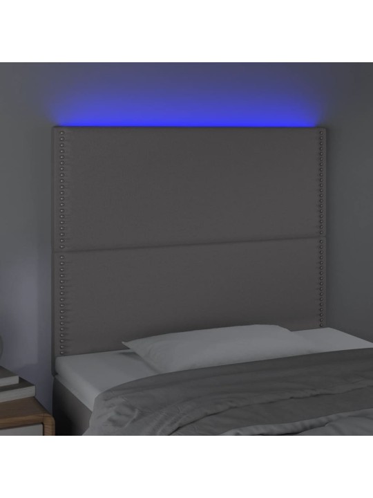 Čelo postele s LED šedé 90x5x118/128 cm umělá kůže
