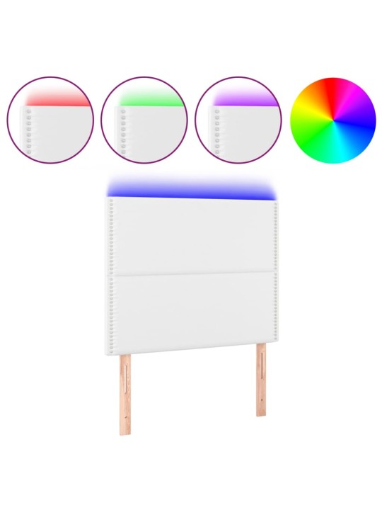 Čelo postele s LED bílé 100x5x118/128 cm umělá kůže