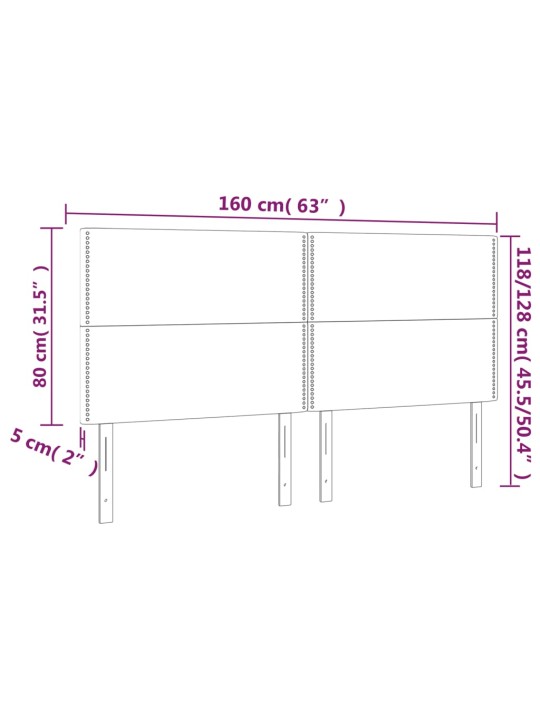 Čelo postele s LED černé 160x5x118/128 cm umělá kůže