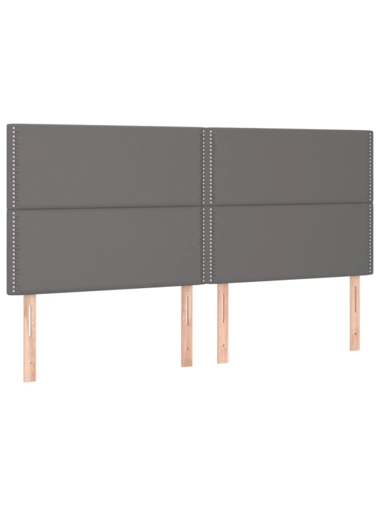 Čelo postele s LED šedé 180x5x118/128 cm umělá kůže