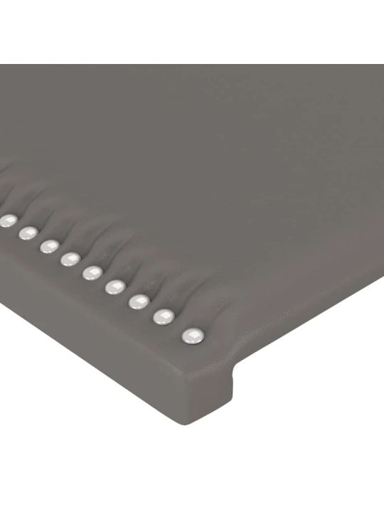 Čelo postele s LED šedé 180x5x118/128 cm umělá kůže