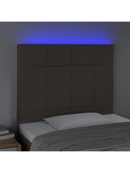 Čelo postele s LED taupe 100x5x118/128 cm textil