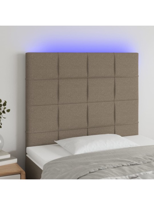 Čelo postele s LED taupe 100x5x118/128 cm textil