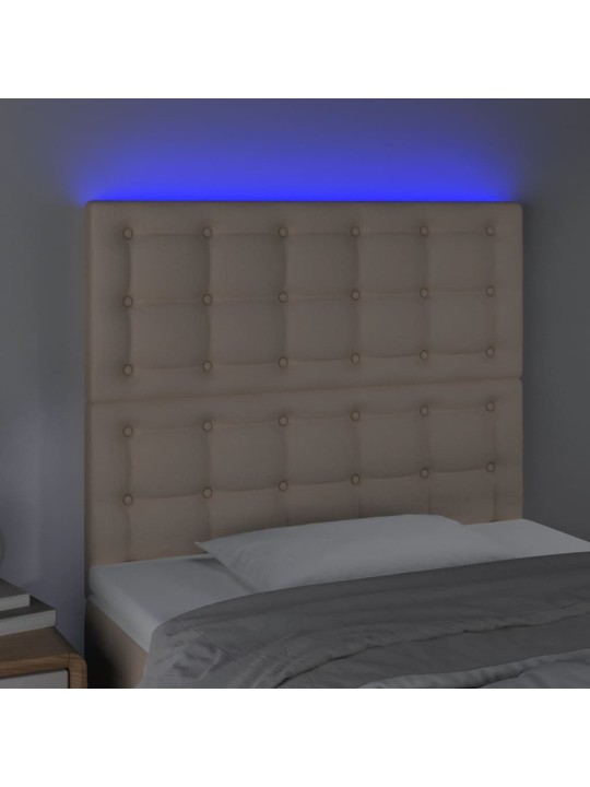 Čelo postele s led cappuccino 80x5x118/128 cm umělá kůže