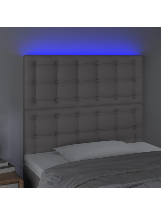 Čelo postele s LED šedé 90x5x118/128 cm umělá kůže