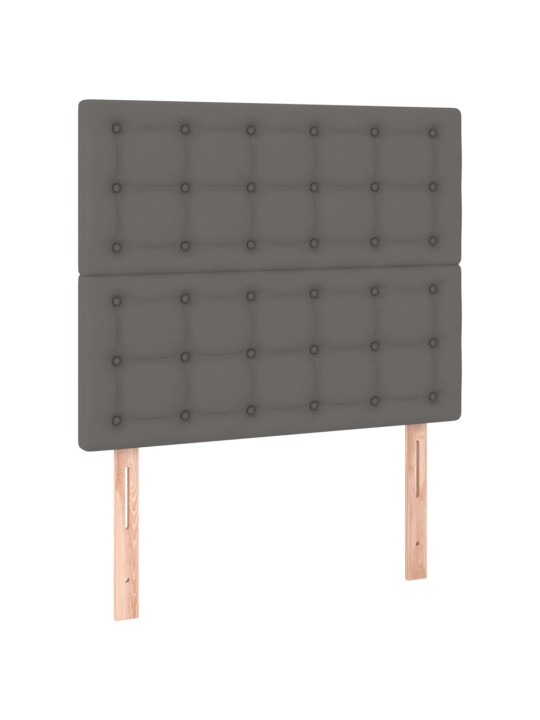 Čelo postele s LED šedé 90x5x118/128 cm umělá kůže