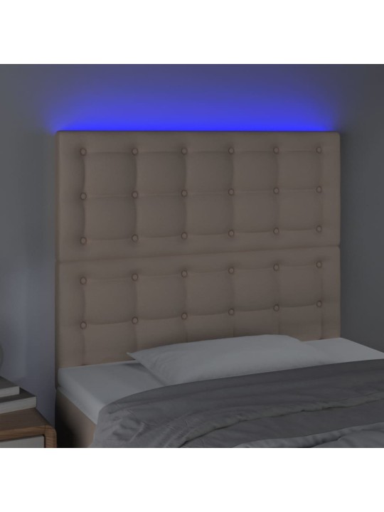 Čelo postele s led cappuccino 100x5x118/128 cm umělá kůže
