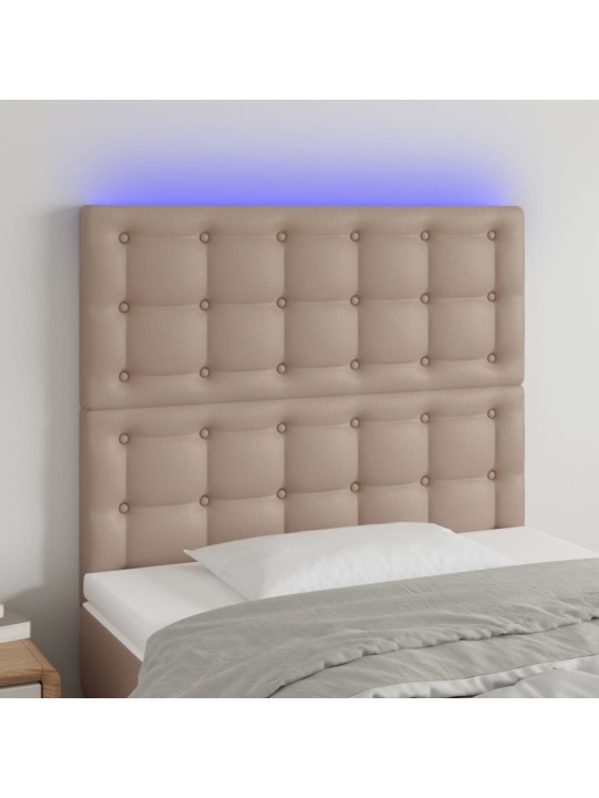 Čelo postele s led cappuccino 100x5x118/128 cm umělá kůže